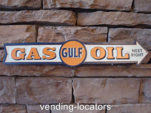 Gulf gas oil next right arrow metal gasoline petroleum man cave garage texaco