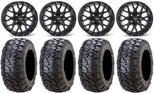 Itp hurricane black golf wheels 12&#034; 23x10-12 ultracross tires yamaha