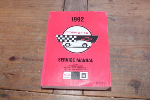Corvette chevrolet book 1 general info st364921 1992 gm shop service manual