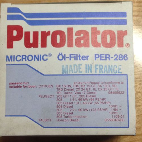Purolator micronic oil filter per 286 old new stock