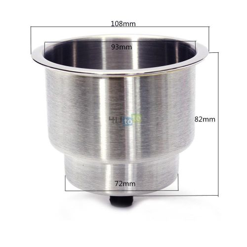 Durable stainless steel cup drink holder marine boat rv camper closable drain