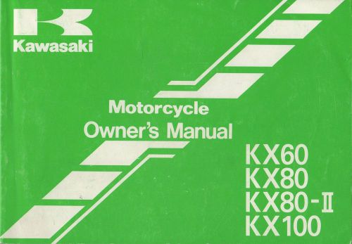 1998 kawasaki motorcycle kx60/80/80-ii/100 p/n 99920-1865-03 owners manual(514)