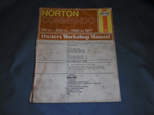 Haynes norton commando 1968 to 1977 owners workshop manual 125