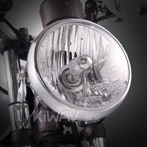 7&#034; headlight hb2 12v 60/55w chrome metal housing sae sirius ns-2209s for bsa