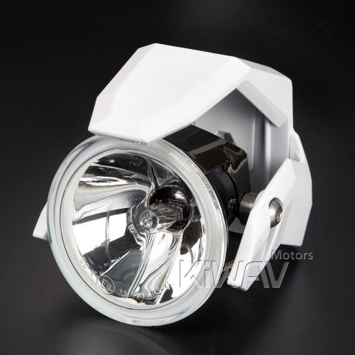 3" fog light h3 12v 55w ece black metal housing white abs shield x1 bobber brat
