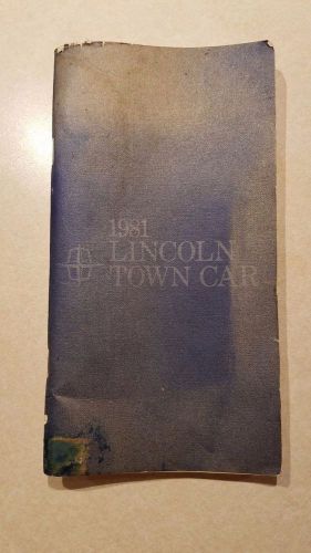 1981 lincoln town car original oem owners manual book guide ford fomoco