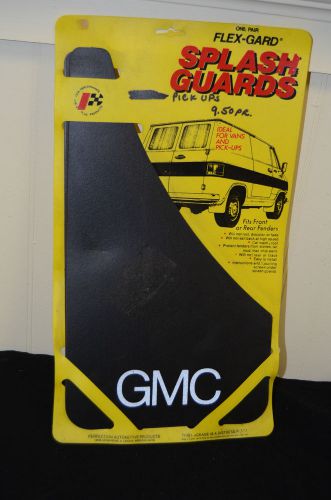 Vintage pair of gmc logo mud flaps splash guard truck van front or rear nos
