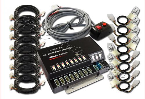 160w 8 hid bulbs hide a way emergency hazard warning strobe lights universal 5