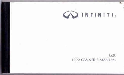 Infiniti g20 1992 owners manual
