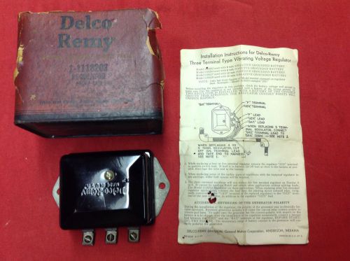 Vintage delco-remy  6 volt voltage regulator 1-1118203 gm 40&#039;s 50&#039;s nos 1941