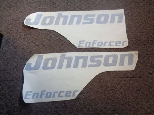 Johnson enforcer decal pair ( 2 ) gray 20 1/2&#034; x 3&#034; marine boat