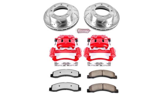 Power stop brake pads calipers drilled/slotted rotors front ford kit kc1885-36