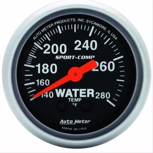 Autometer auto meter 3331 sport-comp mechanical water temp gauge 2 1/16&#034; nib