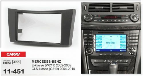 Carav 11-451 2-din car radio fascia dash kit frame mercedes e w211 - cls c219