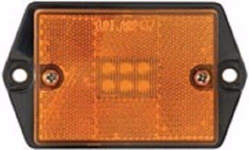 Two (2) led rectangle surface mount marker lights - 6 diodes amber  single wire