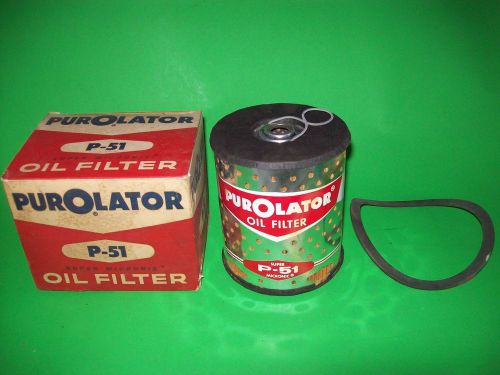 Vintage purolator oil filter p-51 cadillac olds chevy buick 1940-1962 rat rod