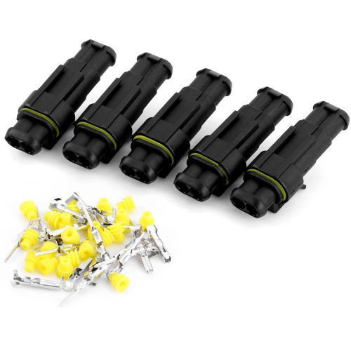 5 kits 2 pin way sealed waterproof automotive/marine electrical wire connector