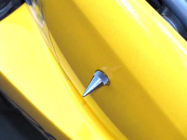 Two billet spike bolts chrome for yamaha r1 r6 windshield fairing license frame