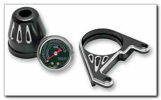 *arlen ness deep cut oil pressure gage kit black harley s&s motor 15-670