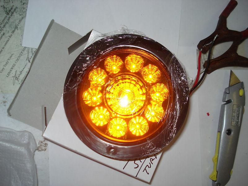 4" led truck/trailer light, amber 11 led, new, 3 wire