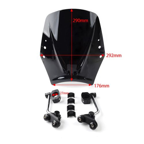 Dark-Iridium Universal Motorcycle Windshield Wind Screen Deflector Wind Shield, US $71.89, image 6