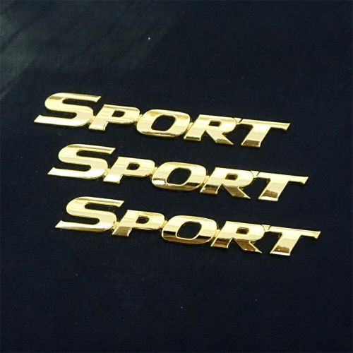 1x Chrome Golden SPORT Metal Badge Emblem Decal Sticker Trunk V6 Fender 4WD Auto, US $9.99, image 19