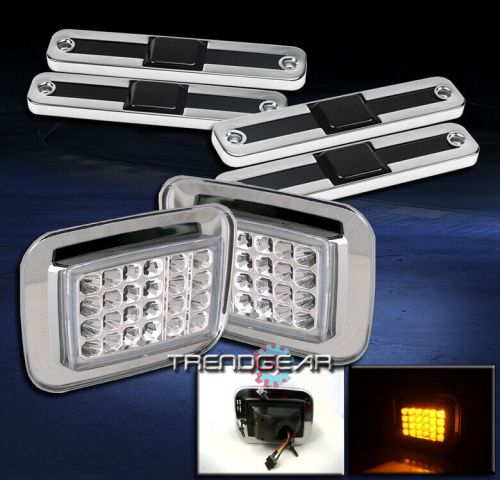 03-09 hummer h2 led front side corner lights lamp+side marker covers 05 06 07 08