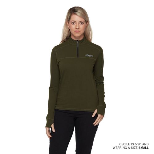 Indian motorcycle women's athlete script logo top, green