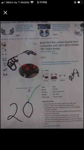 Honda trx250x, sportrax250 nerf bars with net guards