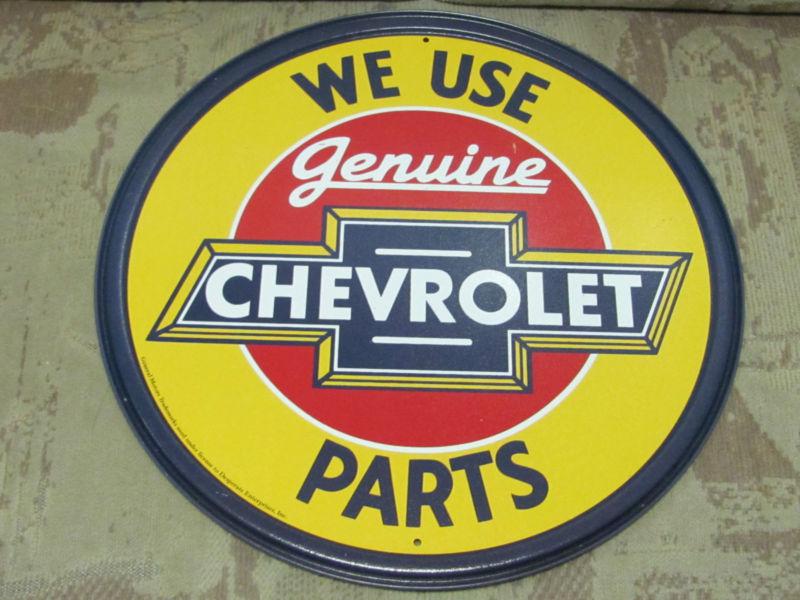 We use genuine chevrolet parts new metal sign 12" bowtie style