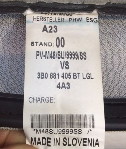 Genuine Volkswagen Passat Front Bottom Lower Seat Cover Black Leather OEM, US $130.00, image 4