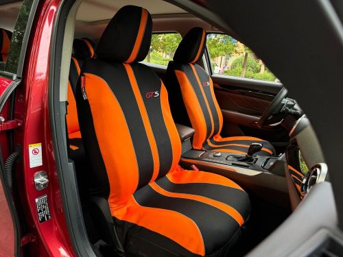 For KIA Forte Car Seat Covers Full Set Durable GTS Black Orange Poly Cotton 9PCS, US $59.51, image 10