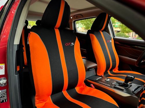 For KIA Forte Car Seat Covers Full Set Durable GTS Black Orange Poly Cotton 9PCS, US $59.51, image 11