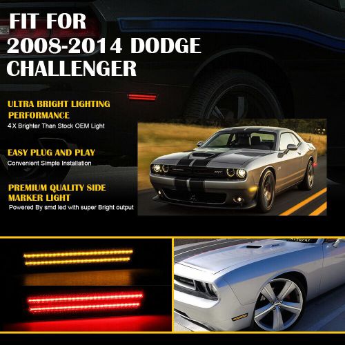 4 LED Side Marker Light Red Amber For 2008-2014 Dodge Challenger Car Accessories, US $39.99, image 2
