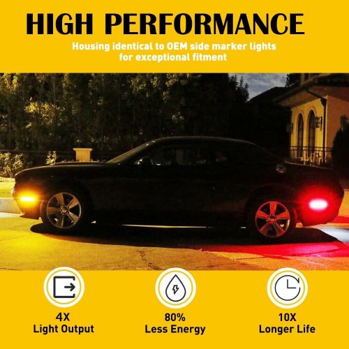 4 LED Side Marker Light Red Amber For 2008-2014 Dodge Challenger Car Accessories, US $39.99, image 3