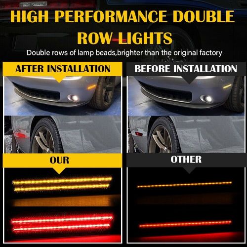 4 LED Side Marker Light Red Amber For 2008-2014 Dodge Challenger Car Accessories, US $39.99, image 10
