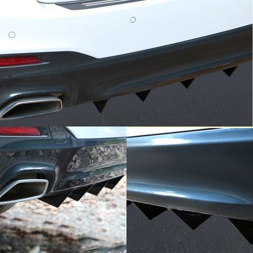 4pc Car Lower Rear Diffuser Bumper Splitter Lip Fin Shark Carbon Universal Look, US $12.99, image 3
