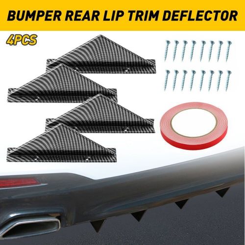 4pc Car Lower Rear Diffuser Bumper Splitter Lip Fin Shark Carbon Universal Look, US $12.99, image 9