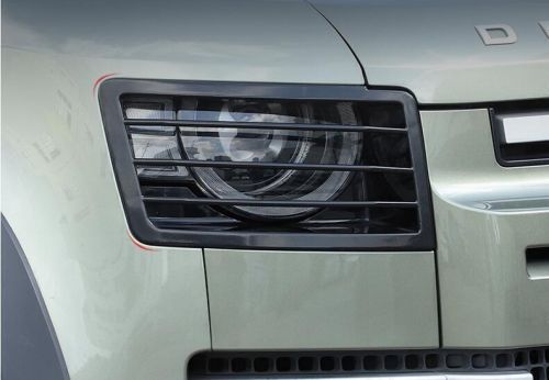 For land rover defender 2020-2023 black steel front headlight lamp protect guard