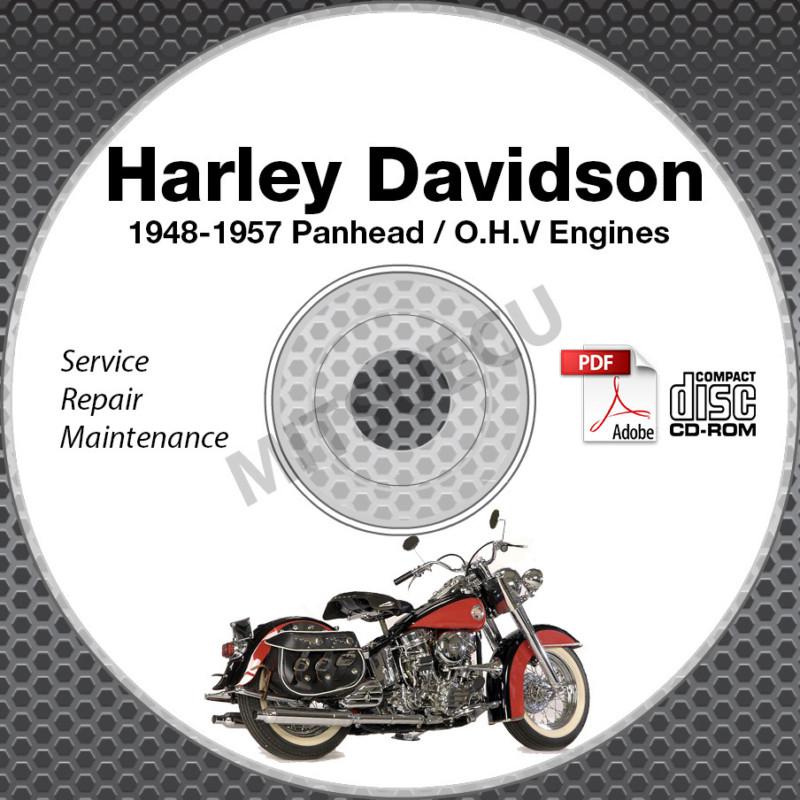 1948-1957 harley davidson panhead rigid service manual cd repair shop 49 50 51