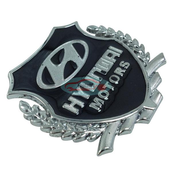 2pcs silver chrome metal side emblems emblem badge sticker for sonata elantra
