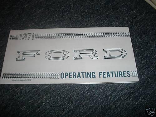 1971 ford galaxie ltd custom country squr owners manual