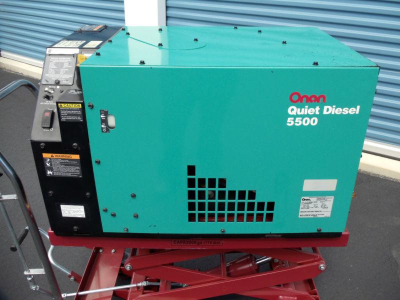 Onan cummins quiet diesel qd5500 generator kubota lowhours clean rv motorhome  