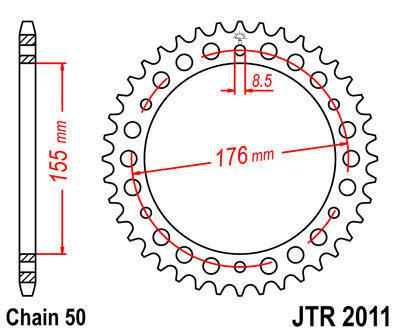 Jt sprocket rear 42t steel triumph 955i daytona 1999-2001