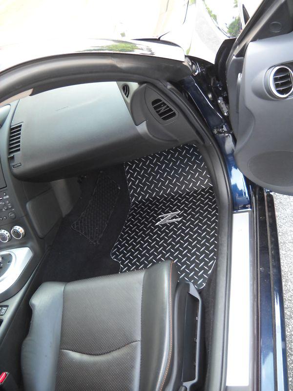 Purchase 350Z aluminum floor mats. BLACK with exposed METAL/silver