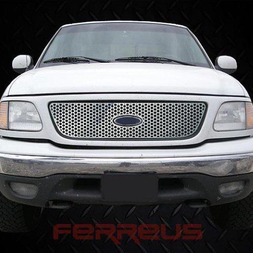 Ford f150 99-03 bar-style circle punch polished stainless truck grill add-on