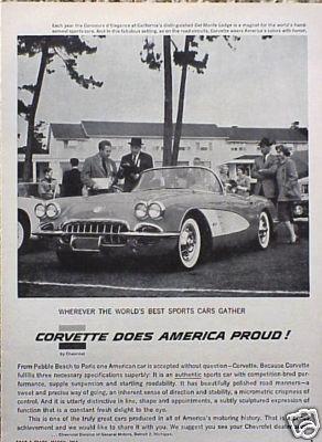 1958 58 chevy corvette vette original vintage ad  c my store   5+= free shipping