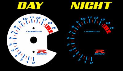 Suzuki gsxr 1000 2007 2008 white face glow gauge 07 08 custom mph kmh gixxer