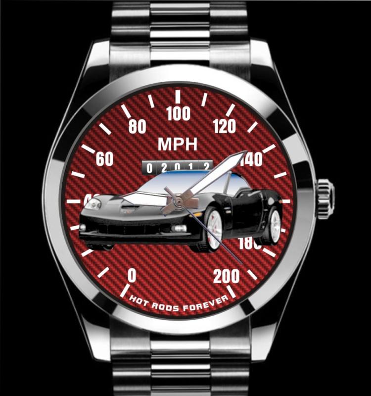 Black vette 2008 2009 2010 2011 2012  speedometer meter auto carbon fiber watch