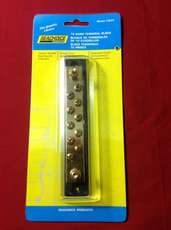 Terminal block 10 gang brass boat marine free shipping seachoice 13631